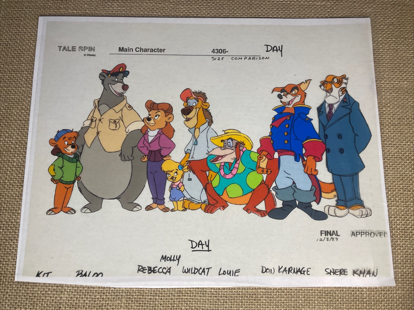 TALE SPIN animation Cels model Cel WALT DISNEY Print Model Art Vtg Cartoons R TALE SPIN animation Cels model Cel WALT DISNEY Print Model Art Vtg Cartoons R