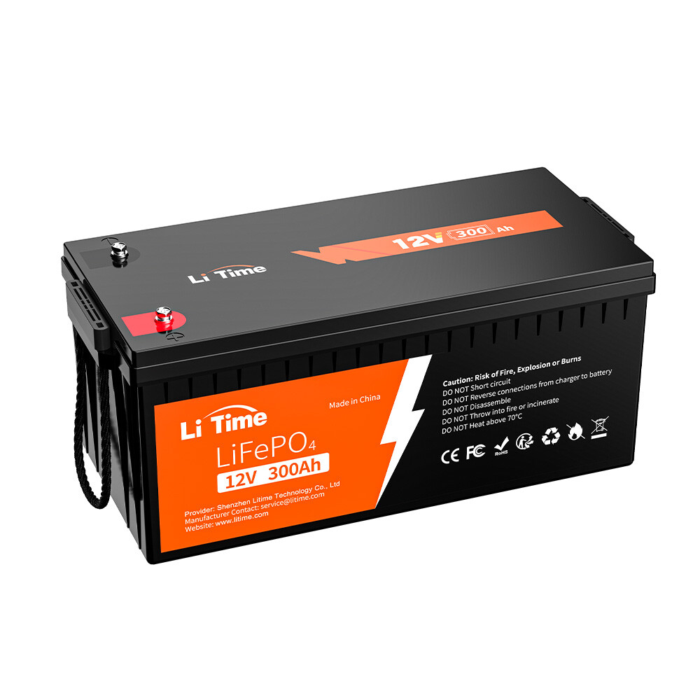 Used LiTime 12V 300Ah 3840Wh DeepCycle LiFePO4 Lithium Battery For RV Boat Solar