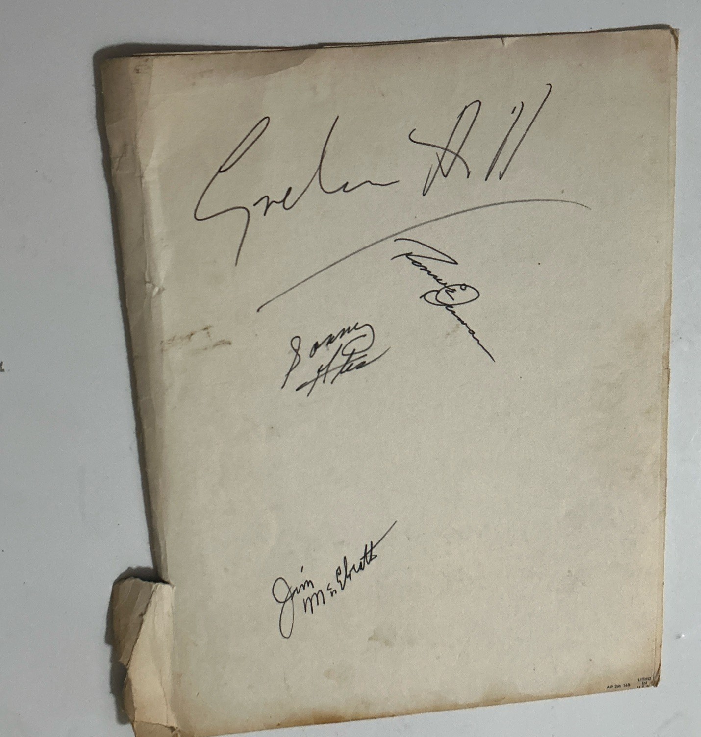 Vintage 1968 Indy 500 Autographed Program Cover Graham Hill JC Agajanian Duman Vintage 1968 Indy 500 Autographed Program Cover Graham Hill JC Agajanian Duman
