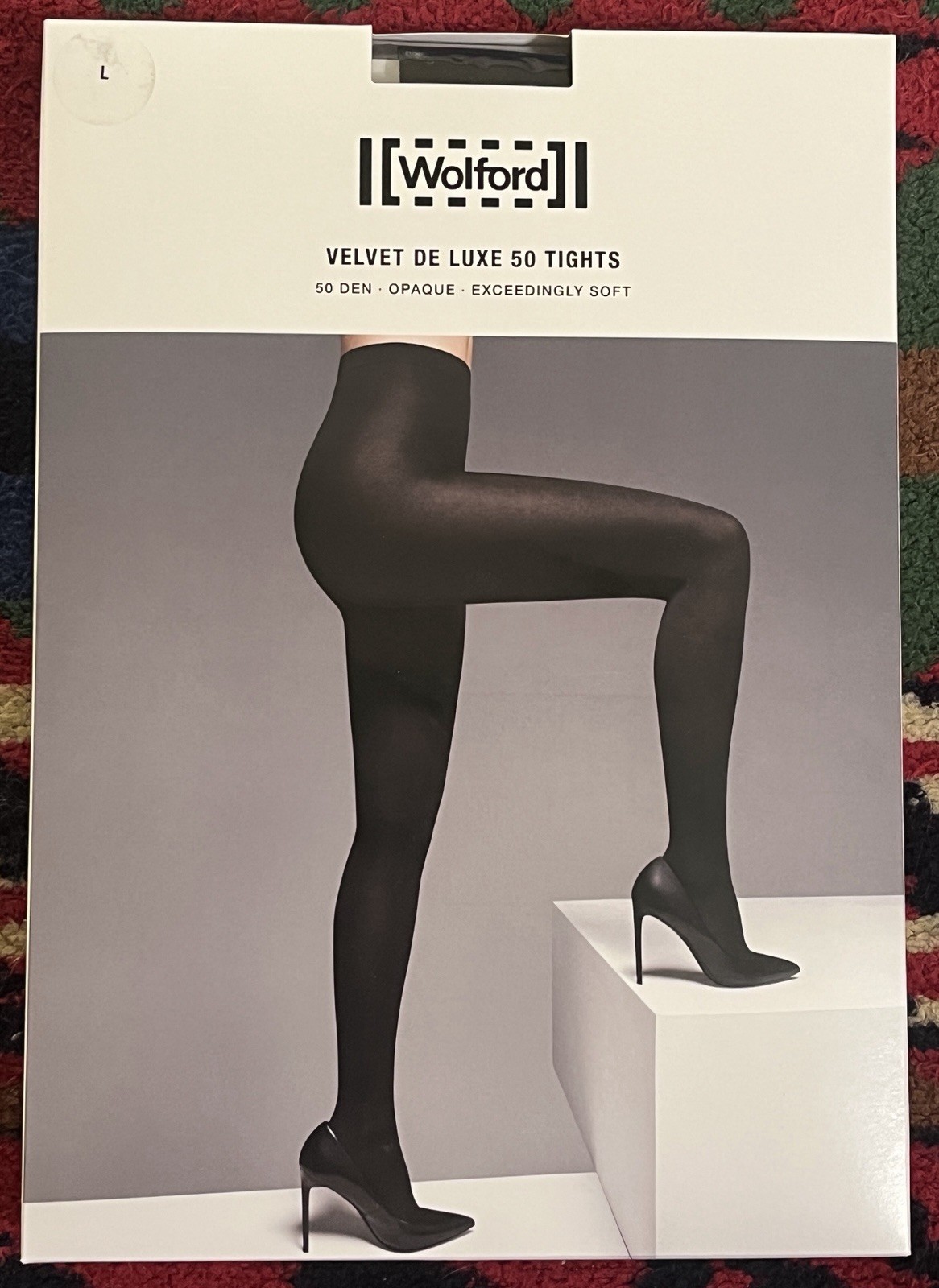 Wolford Velvet De Luxe 50 Tights Size Large Black  NWT