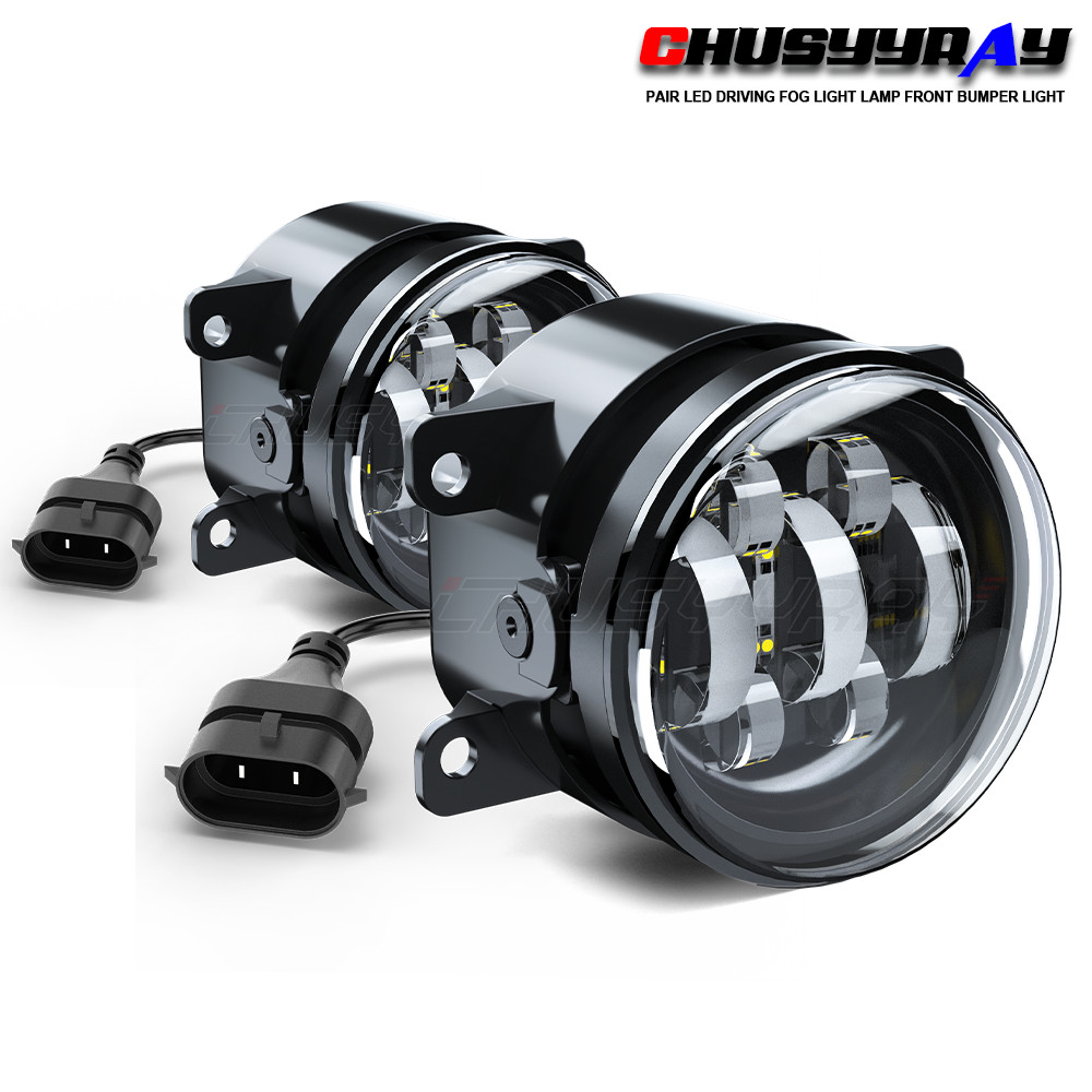 2LED Driving Fog Light Lamp Front Bumper Light Driver + Right Passenger Side
