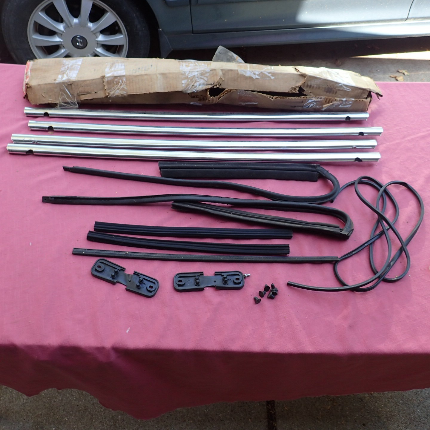 1963 Ford roof-mount luggage rack kit, partial, NOS C3AZ-2555100-D, R65-F