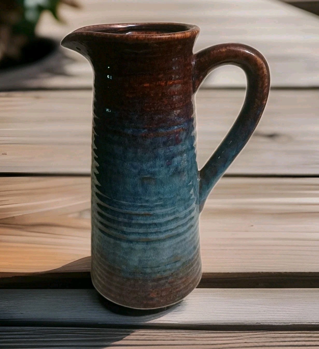 Large Decorative Art Pottery Pitcher 11\ Large Decorative Art Pottery Pitcher 11\