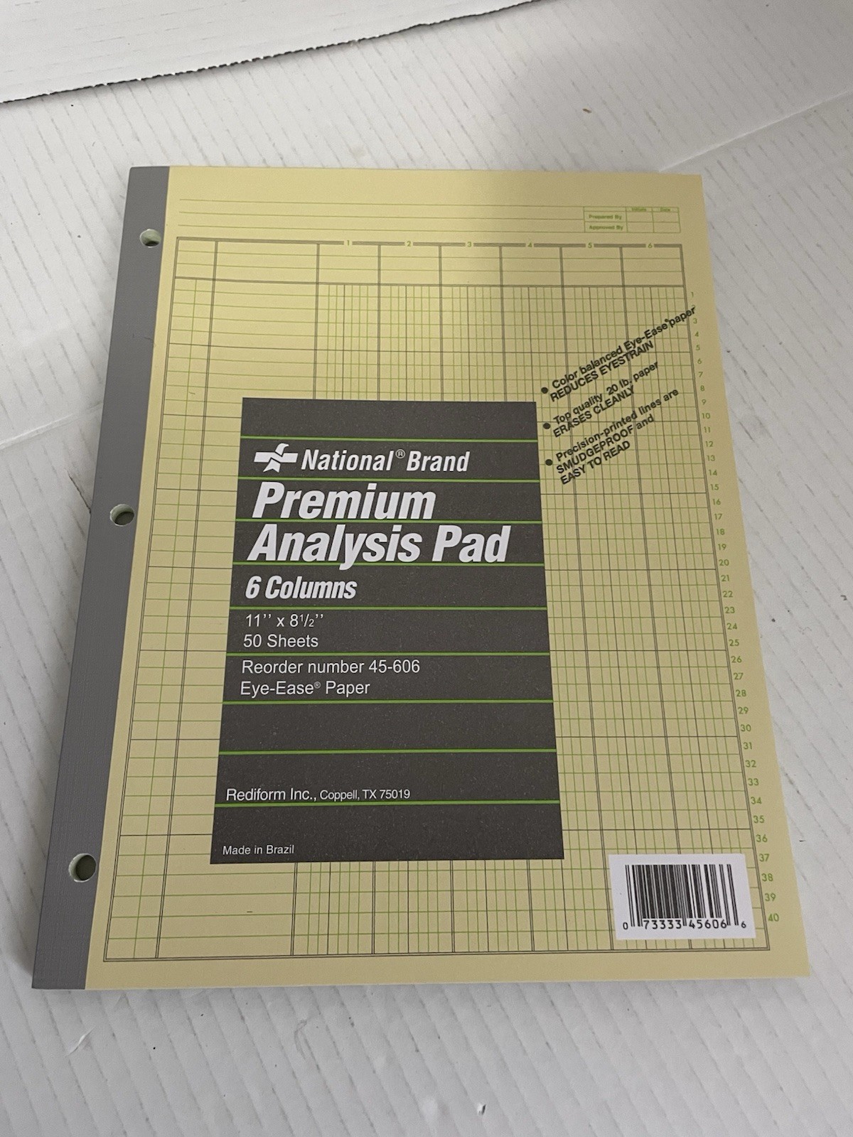 National Brand Premium Analysis Pad - 6 Columns, 11\