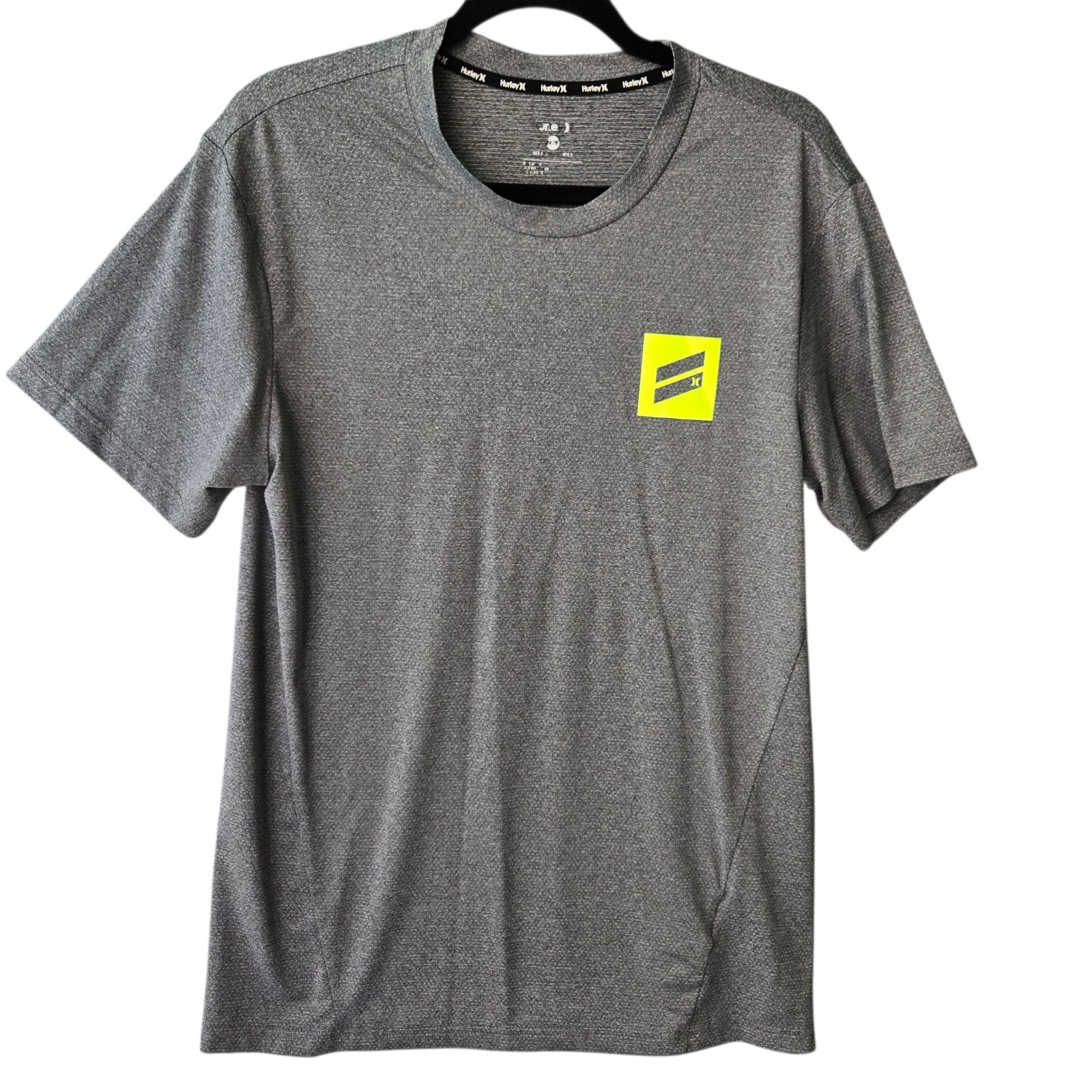 Hurley Mens T Shirt Gray Heathered Athletic Crew Neck Short Sleeve Size M