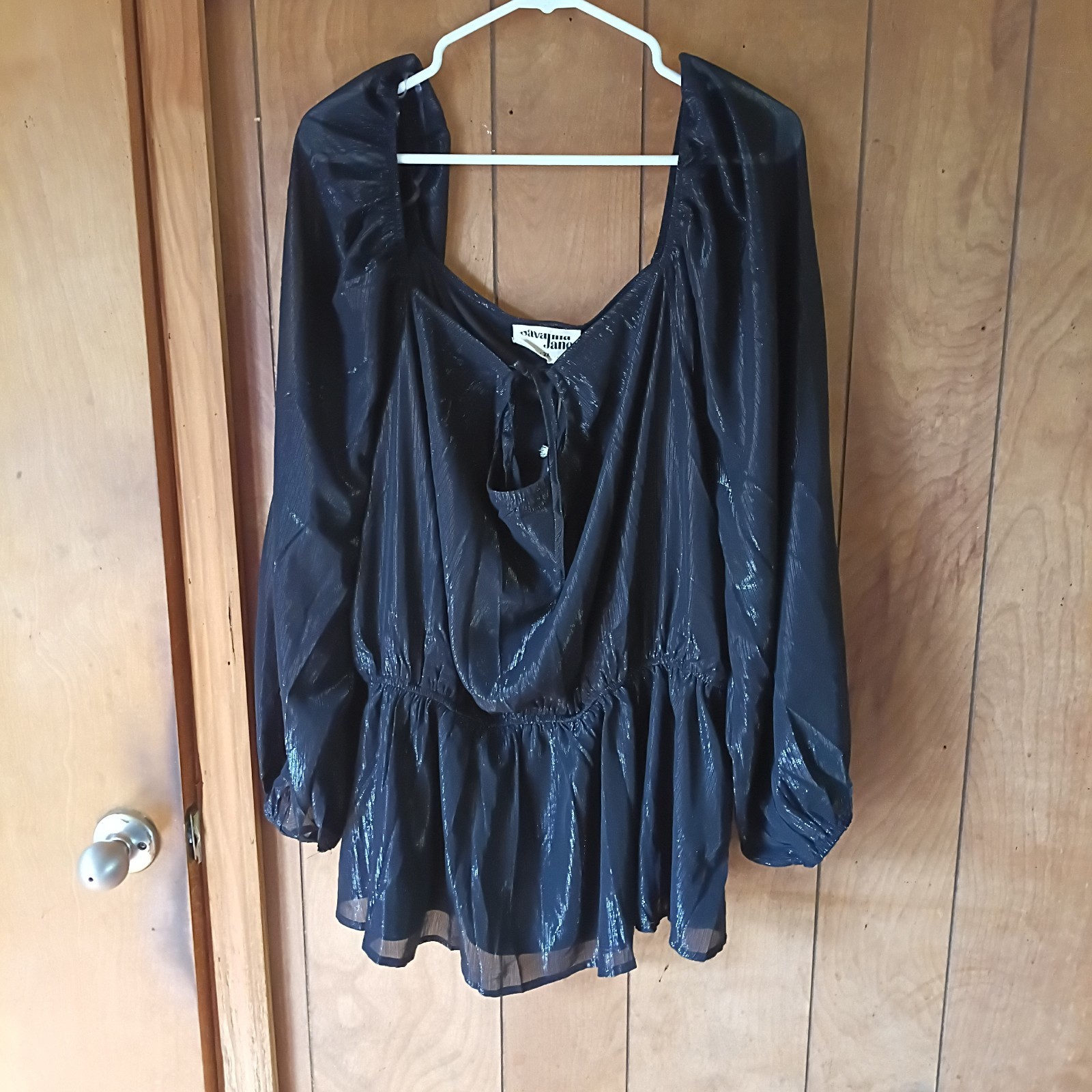 NWT Savanna Jane 2X Boho Peasant Top – Black Metallic Sparkle, Flowy Festival NWT Savanna Jane 2X Boho Peasant Top – Black Metallic Sparkle, Flowy Festival