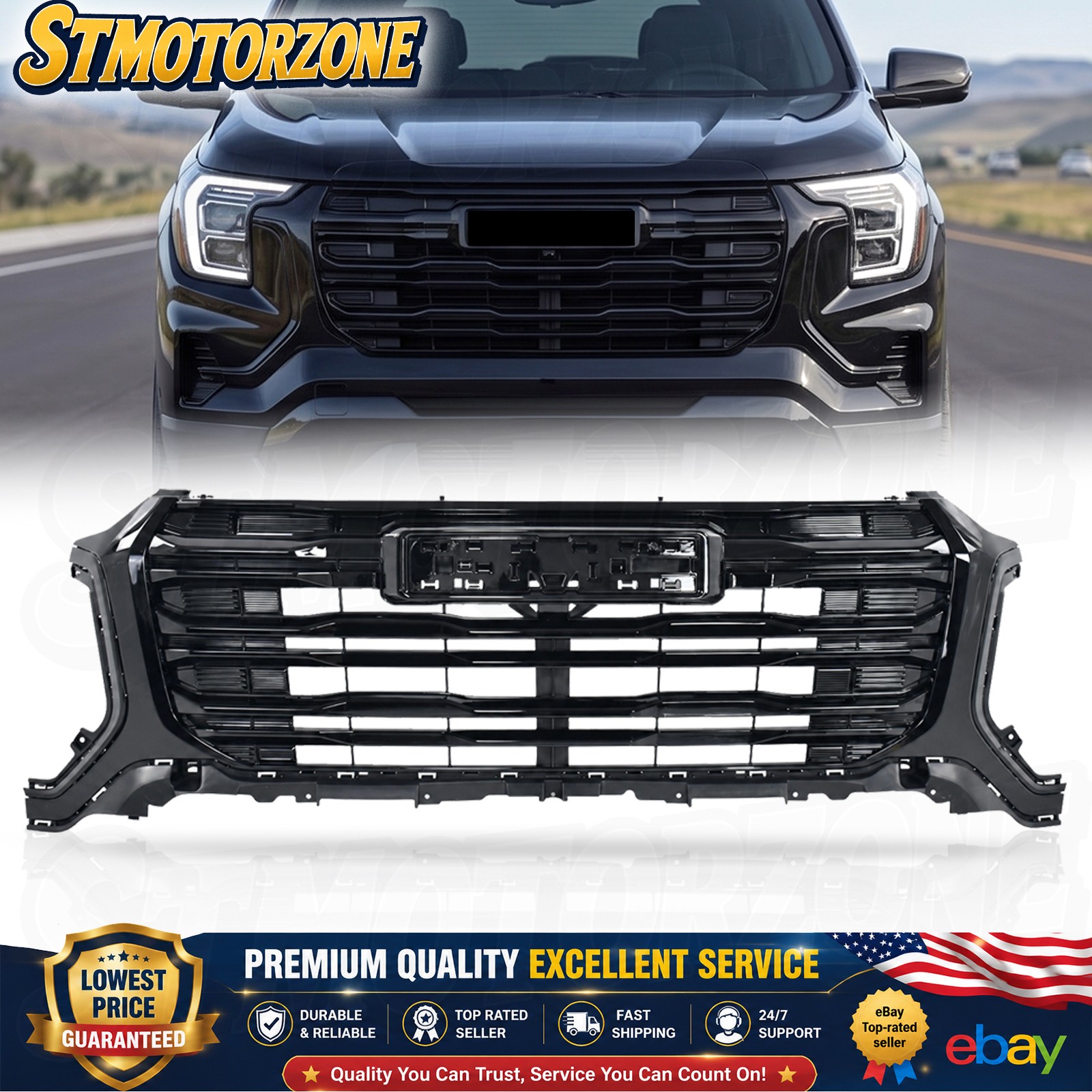 For 2025 2026 GMC Terrain Elevation Gloss Black Front Bumper Grille 26436878 For 2025 2026 GMC Terrain Elevation Gloss Black Front Bumper Grille 26436878
