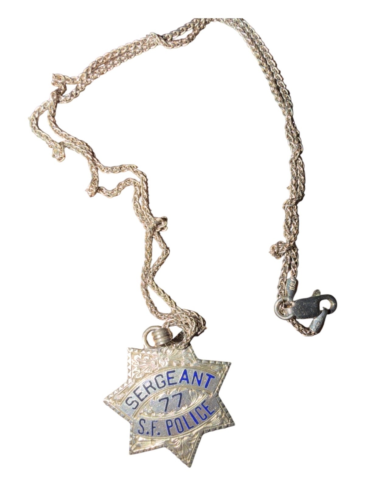 VTG Irvine Jachens Matheson 77 Sergeant SF Police Badge Pendant 925 VTG Irvine Jachens Matheson 77 Sergeant SF Police Badge Pendant 925