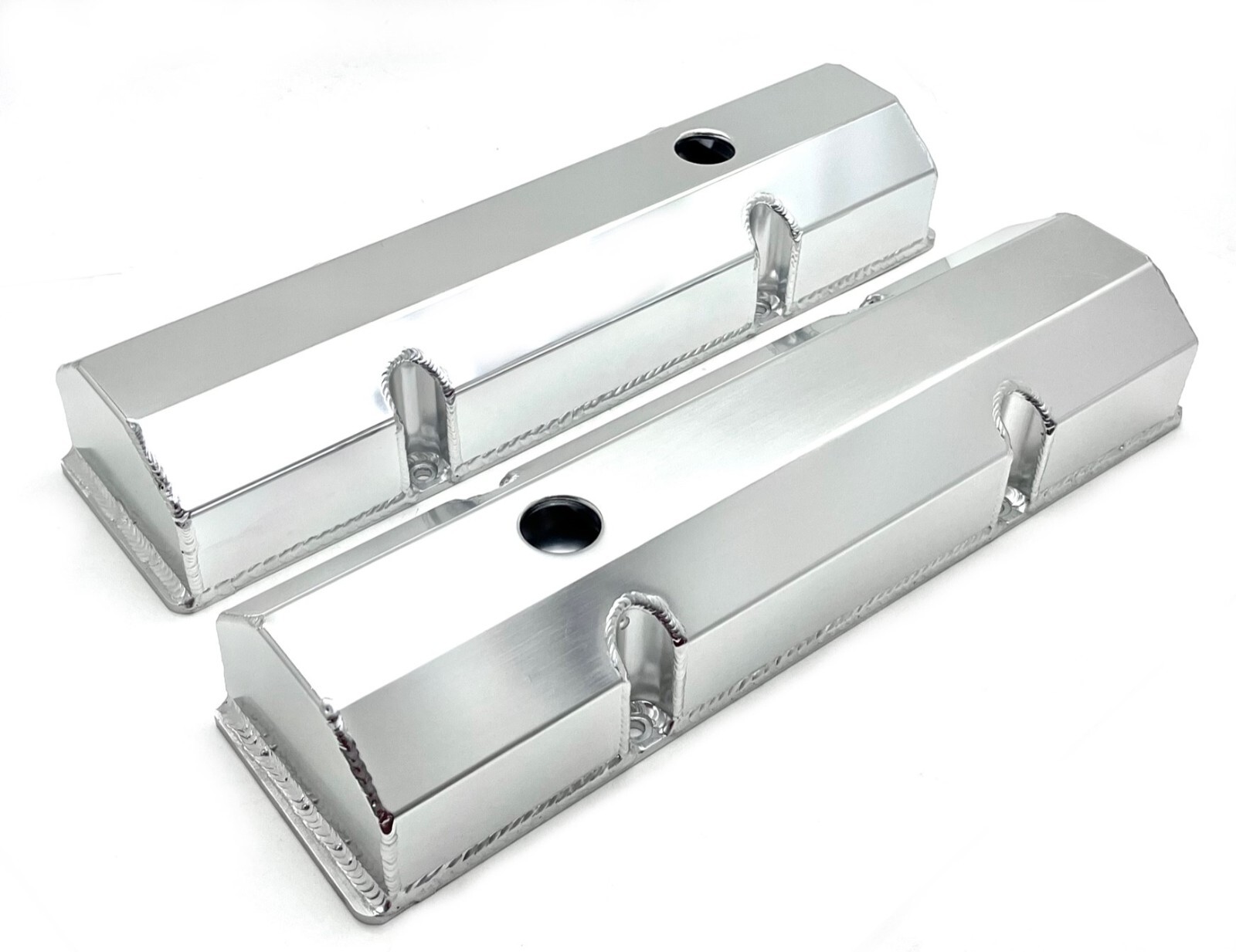 SBC Chevy Fabricated Aluminum Tall Valve Covers Short Bolt 283 327 350 383 400 SBC Chevy Fabricated Aluminum Tall Valve Covers Short Bolt 283 327 350 383 400