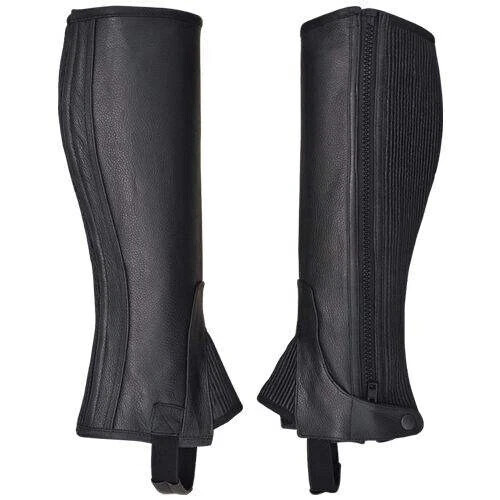  Unisex Adults Top-Grain Cow Premium Leather Half Chaps Black 