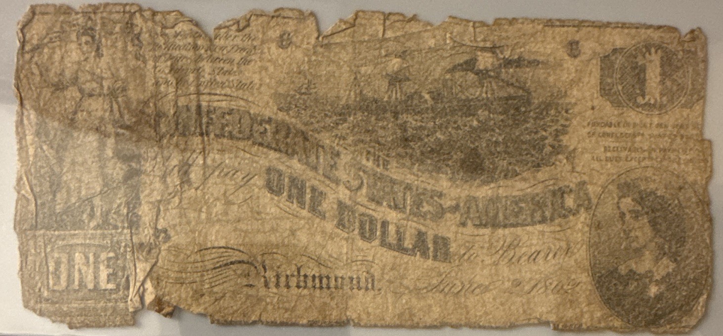 Confederate States of America $1 One Dollar Confederate Note Circulated Ungraded