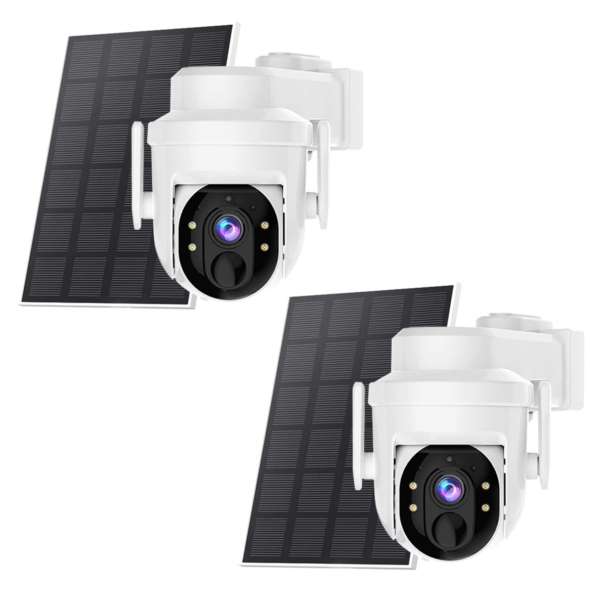 2/4 PacK Solar Powered Wireless Security Camera System PTZ WiFi Battery Camera