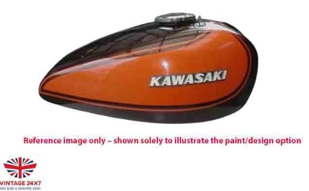 Fit For Kawasaki Z1- 900 Brown & Orange Aluminium Petrol Tank 1972 - 1975 + Cap