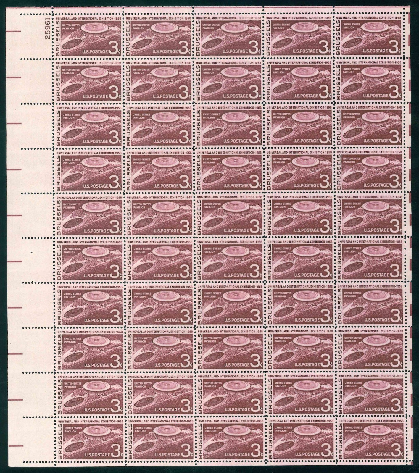Scott #1104 3¢ Brussels Universal Exhibition Mint Sheet MNH  CV $11.10