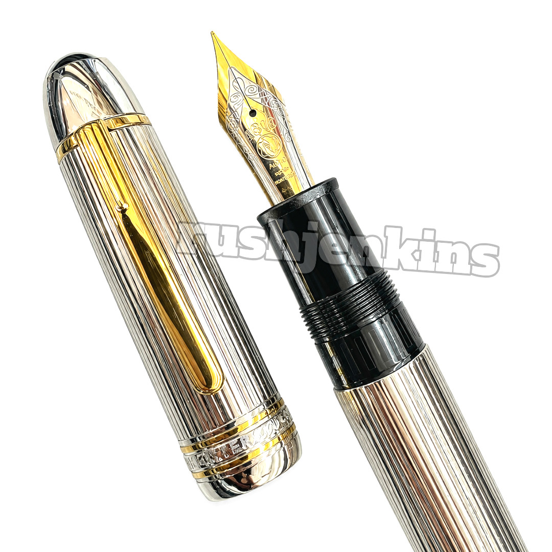 [Excellent++] MONTBLANC Meisterstück 149 Fountain Pen Silver Stripe Luxury