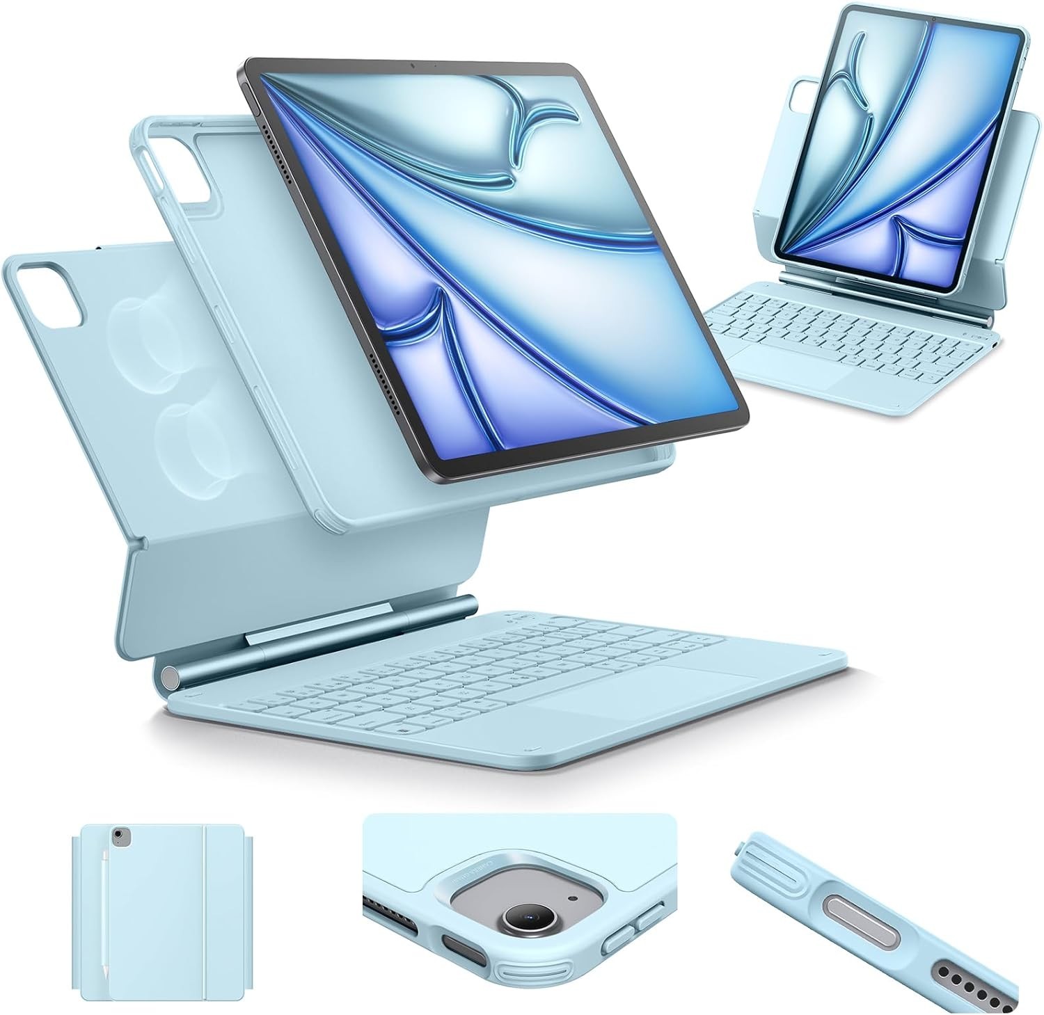 ESR iPad Air 11 M4/M3/M2 & Pro 11 Keyboard Case Magnetic Detachable Folio