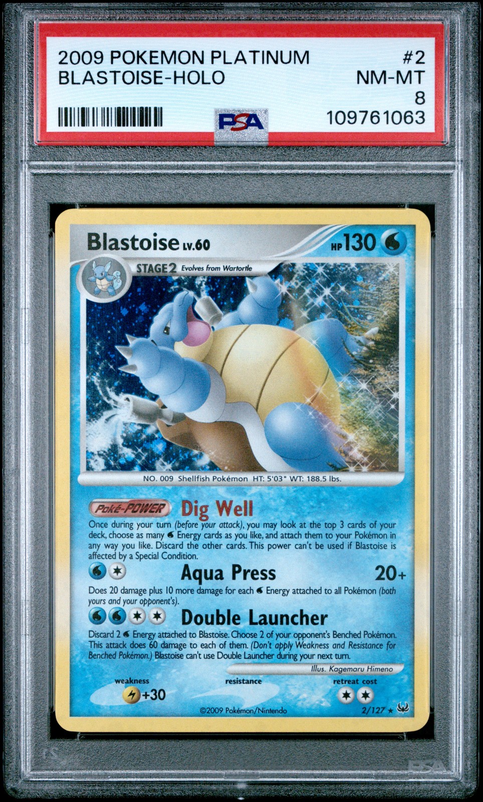 2009 Pokemon Platinum #2 Blastoise-Holo PSA8 2009 Pokemon Platinum #2 Blastoise-Holo PSA8