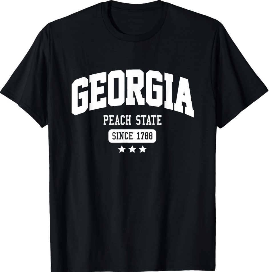 Vintage Georgia Peach State Athletic White Text America T-Shirt Vintage Georgia Peach State Athletic White Text America T-Shirt