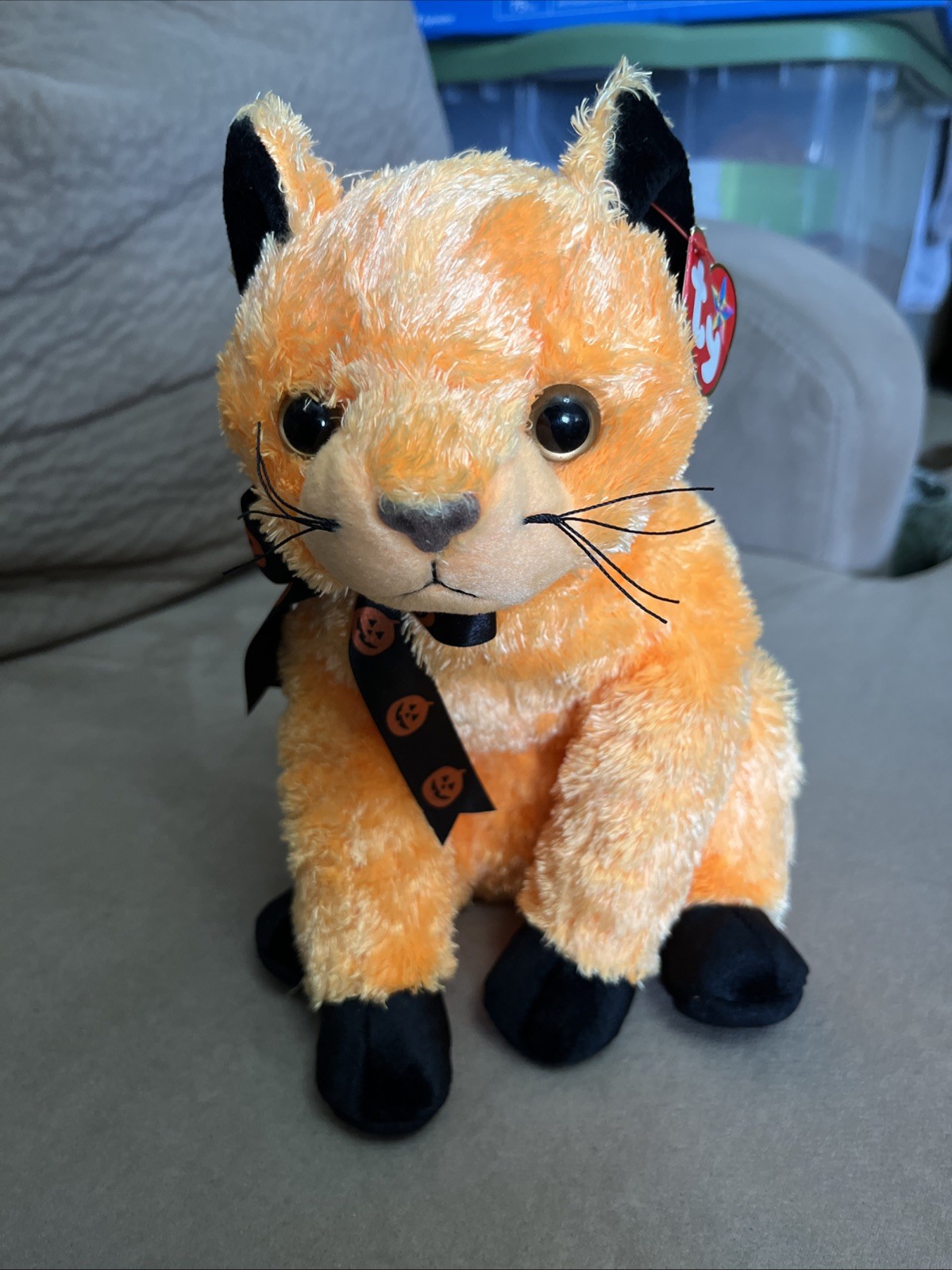 VTG- Ty Beanie Buddy Halloween Cat, 🎃 Pumpkin Collar ‘2003,,Orange 10.5in VTG- Ty Beanie Buddy Halloween Cat, 🎃 Pumpkin Collar ‘2003,,Orange 10.5in