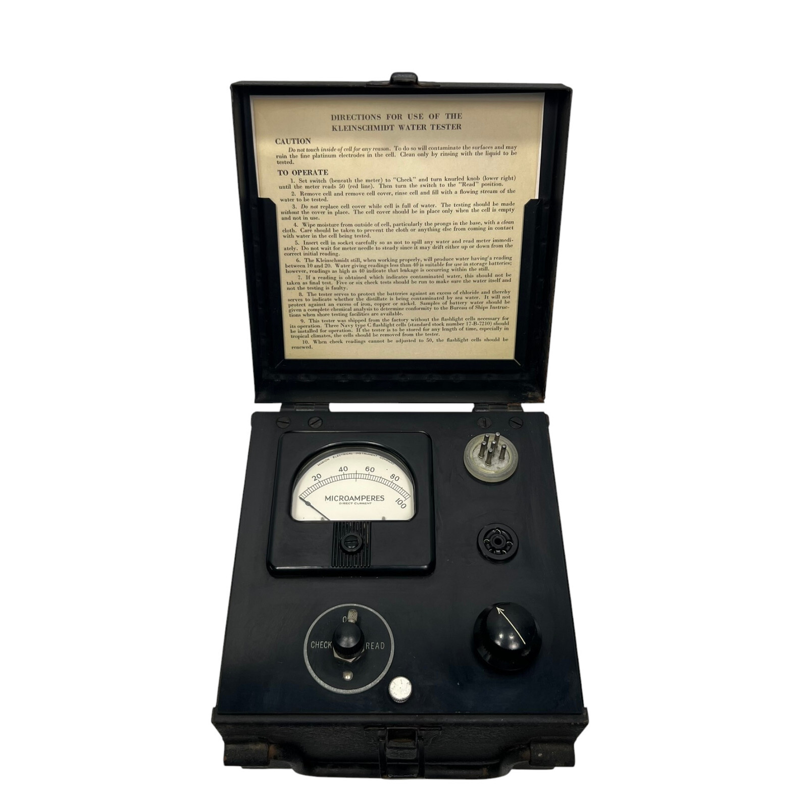 Vintage EB Badger Sons Co Kleinschmidt Water Tester Military Navy Issue Turns On