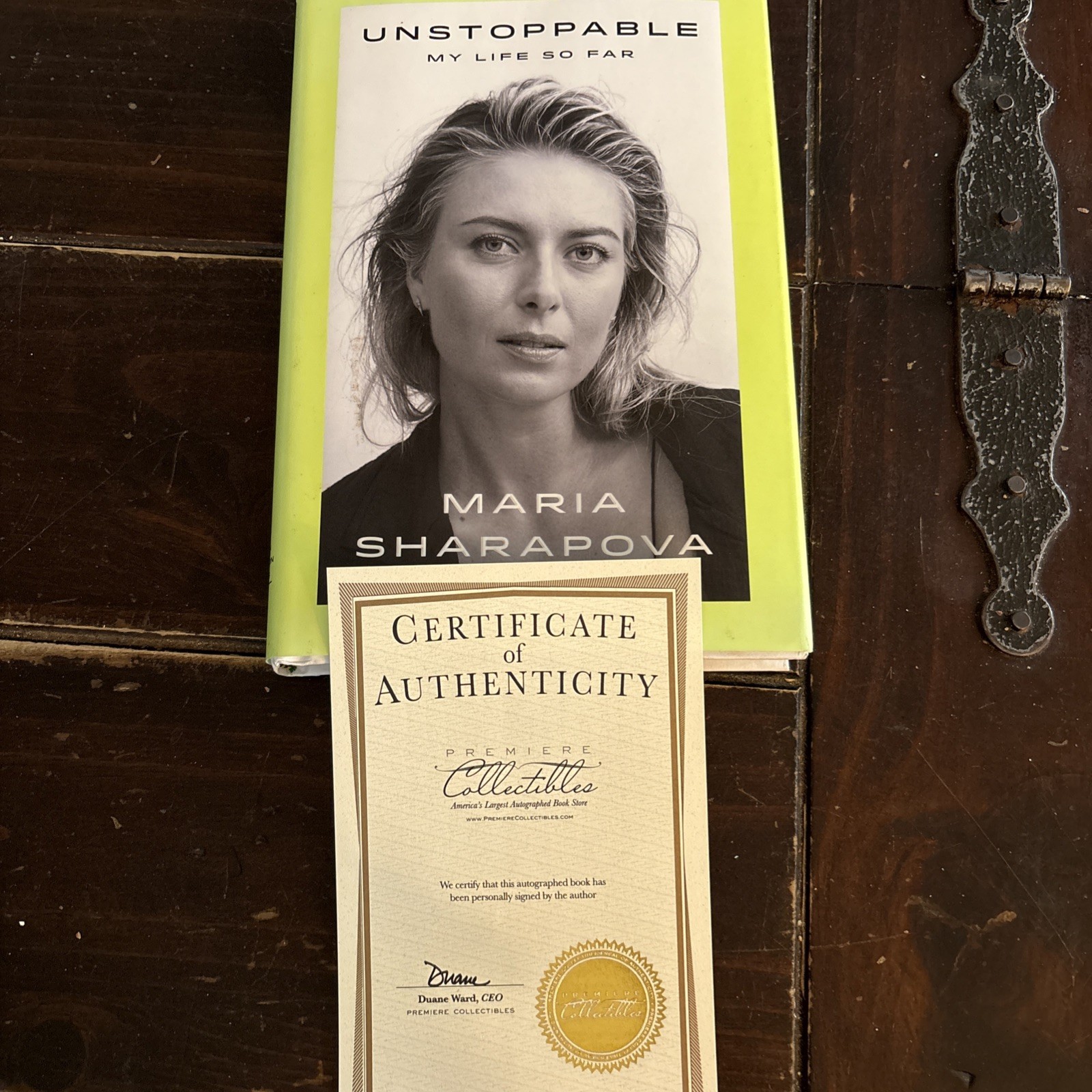 Unstoppable: My Life So Far Maria Sharapova Hardcover SIGNED With A Certificate