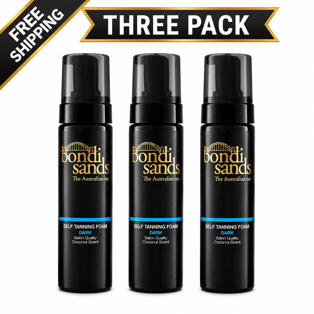 Bondi Sands Self Tanning Foam Dark for Face and Body 5.07 OZ 3 PACK