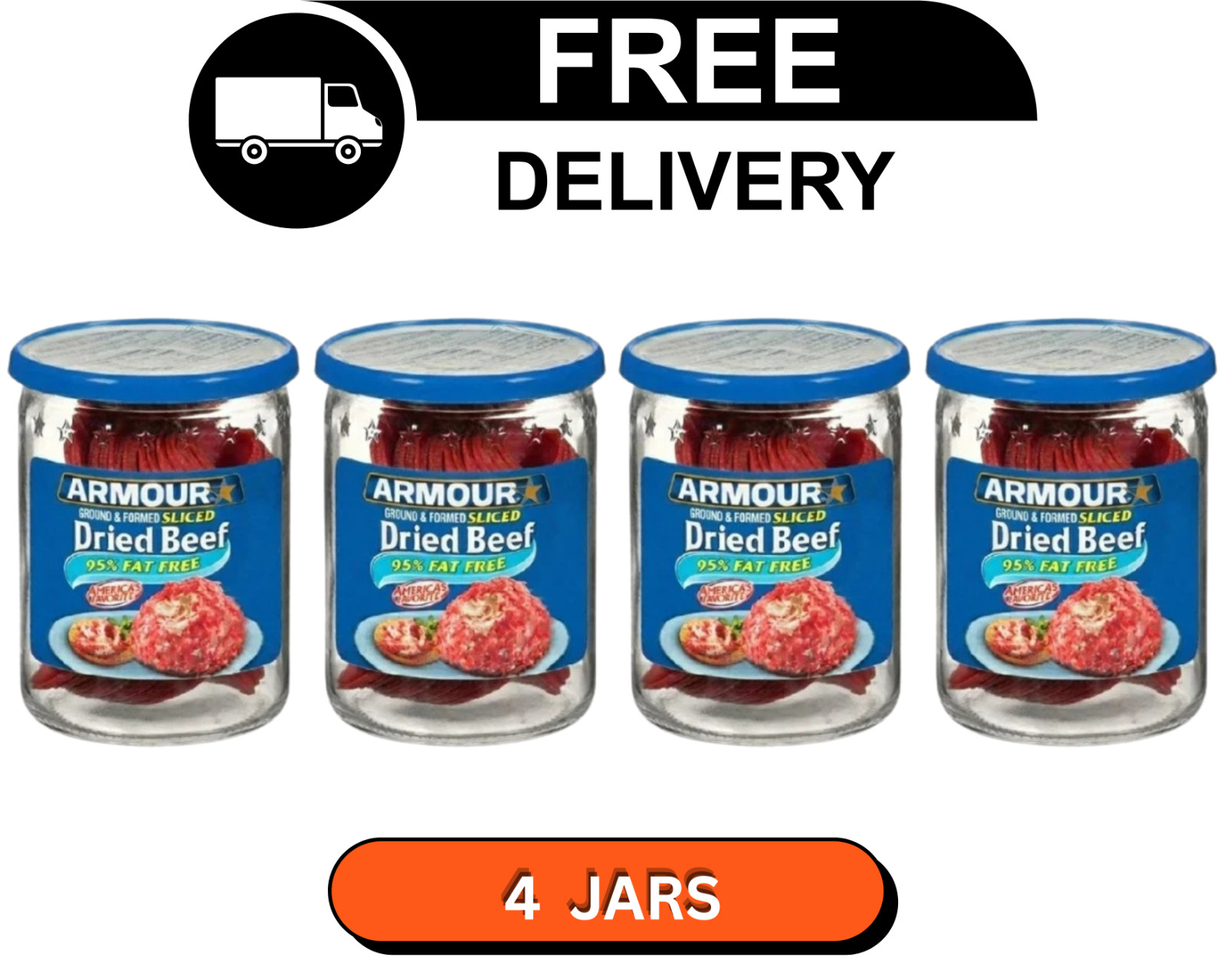 (4 pack) Armour Star Sliced Dried Beef, Jarred Meat, 2.25 oz - (4 pack) Armour Star Sliced Dried Beef, Jarred Meat, 2.25 oz -