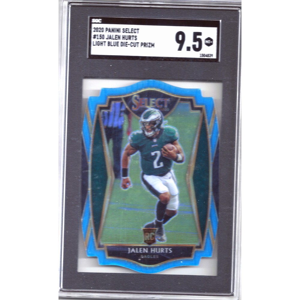 Jalen Hurts (RC) 2020 Panini Select #150 Light Blue Die-Cut Prizm SGC 9.5 Jalen Hurts (RC) 2020 Panini Select #150 Light Blue Die-Cut Prizm SGC 9.5
