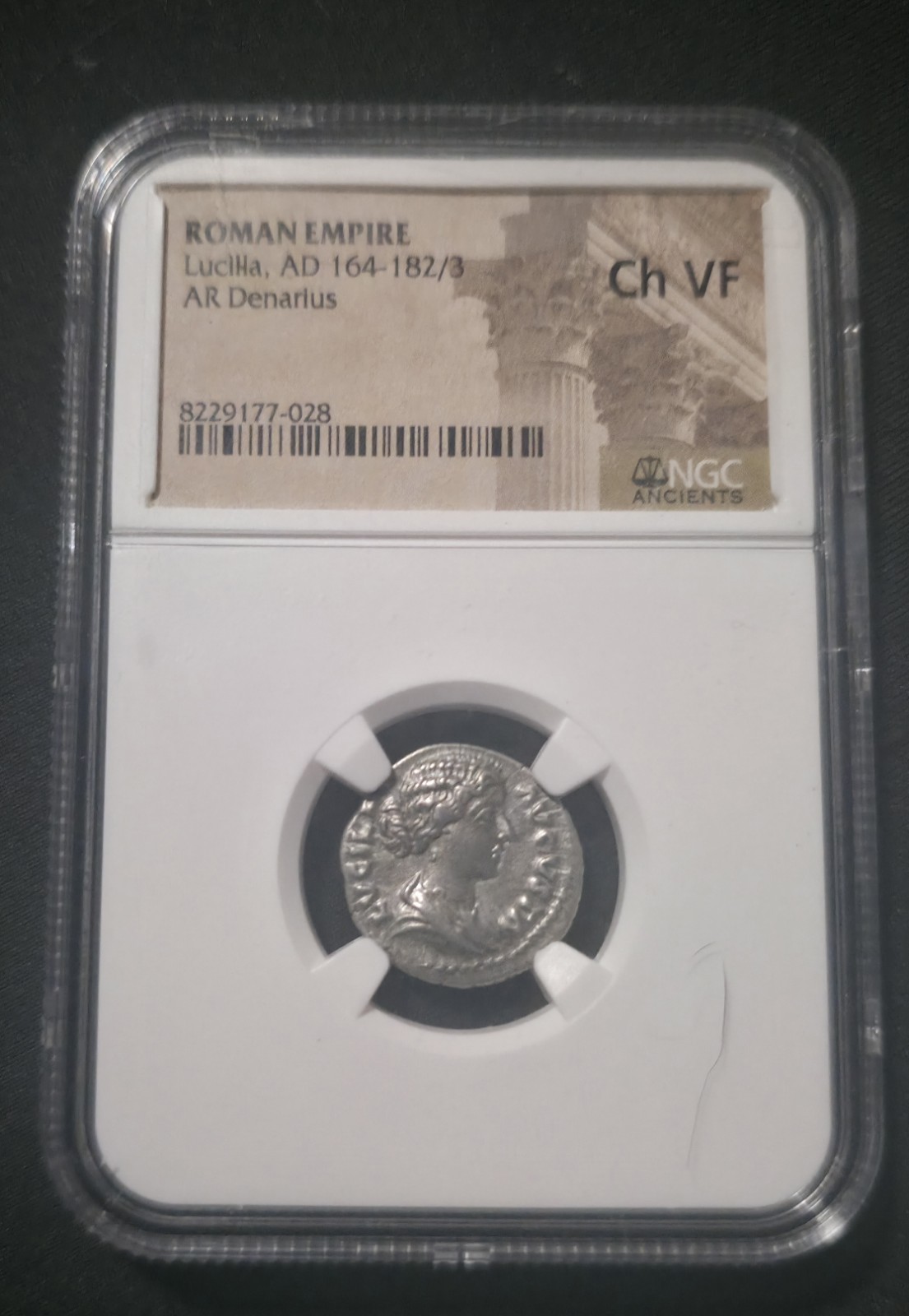 Lucilla, Roman Empire RIC III 775 AR Denarius AD 164-182/3 NGC Ch VF Lucilla, Roman Empire RIC III 775 AR Denarius AD 164-182/3 NGC Ch VF