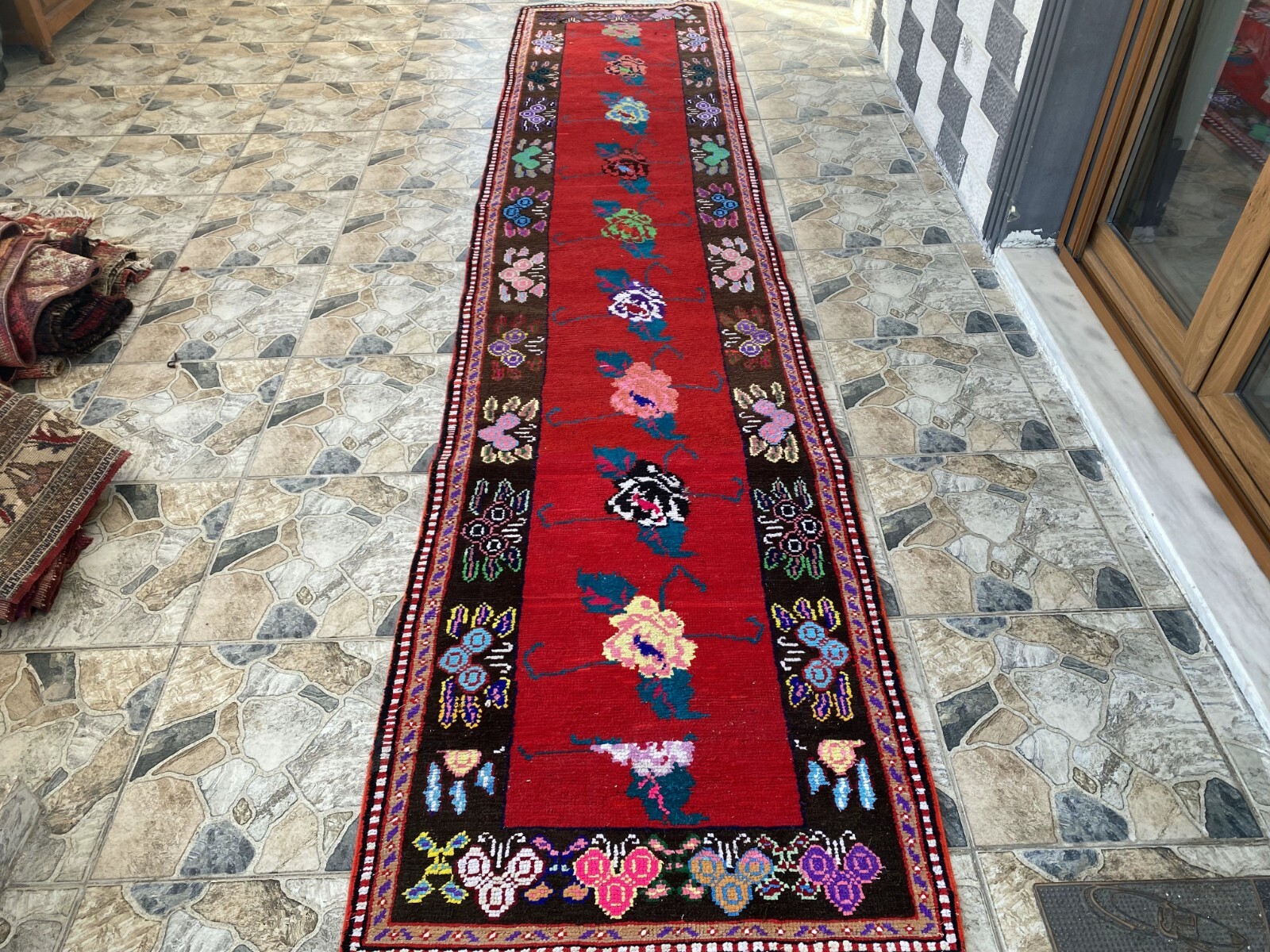Vintage Kurdish Herki Rug | Turkish Anatolian Hand-Knotted 1980 Wool Runner Rug