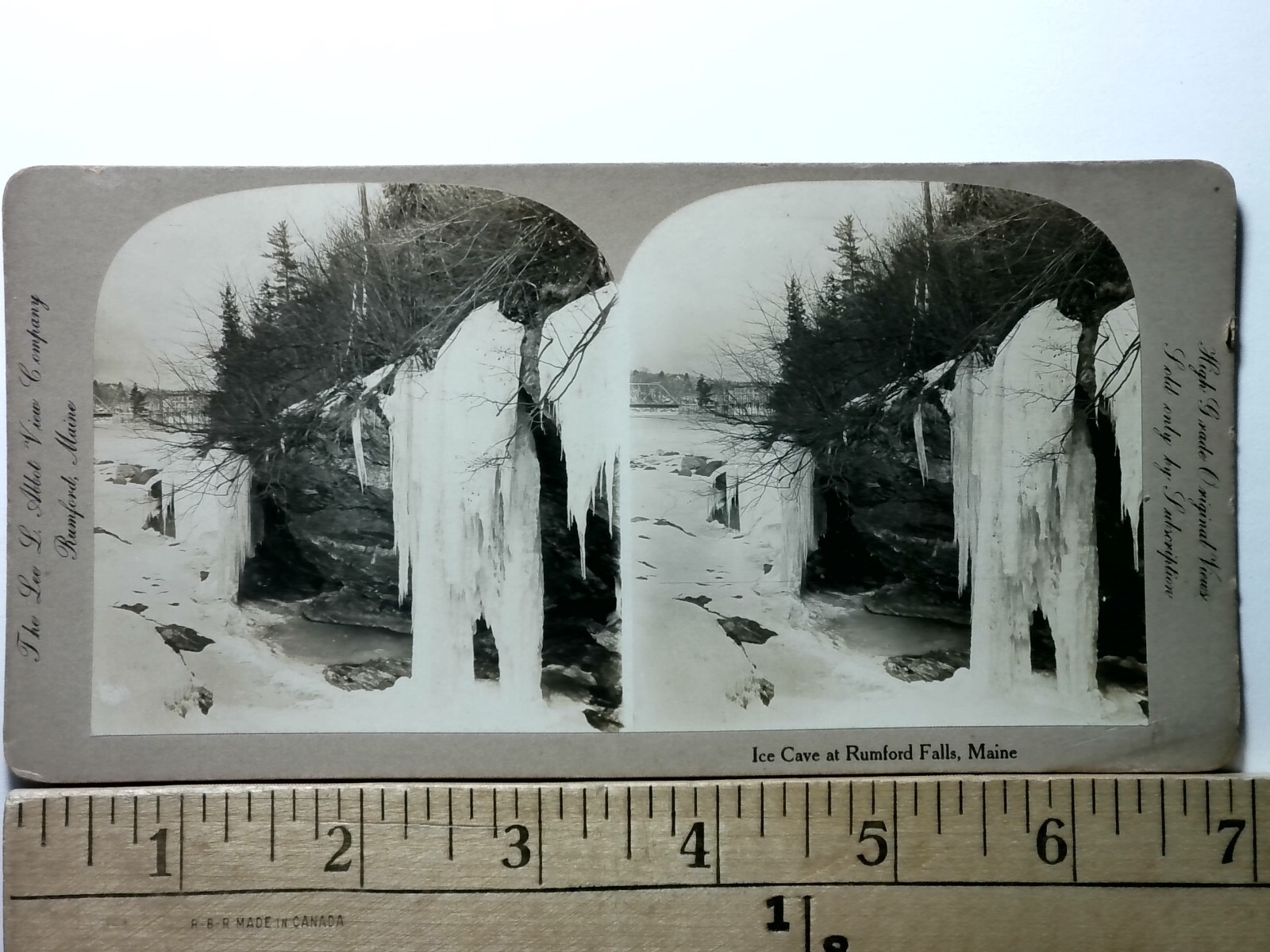 Ice Cave Rumford Falls Maine Stereoview Lee L. Abbot View Co. 1880s Winter