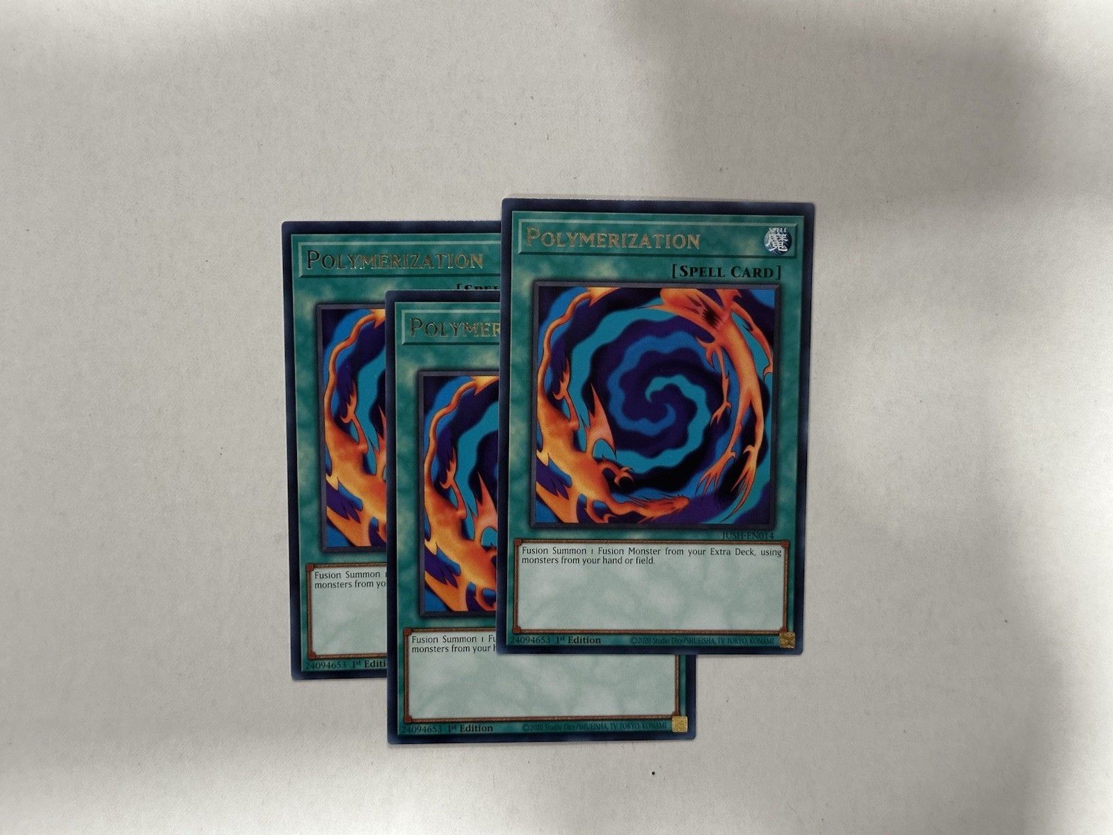 3x Polymerization - JUSH-EN014- Rare - Yu-Gi-Oh NM 1st Ed