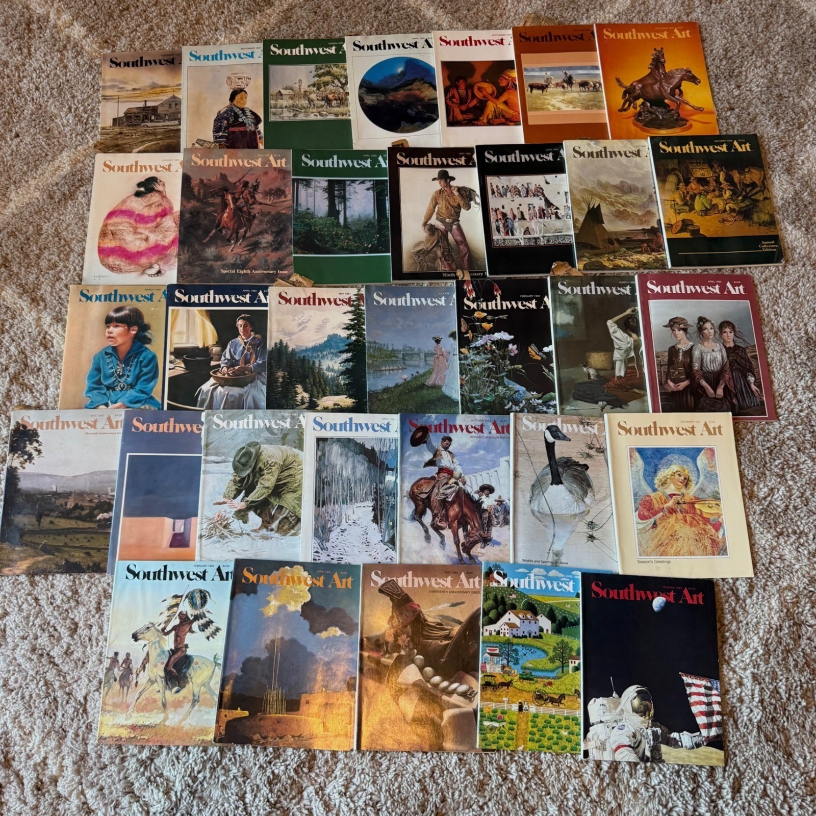 33 Vintage Southwest Art Magazines 1976-1984 Western Cowboy Native American Art