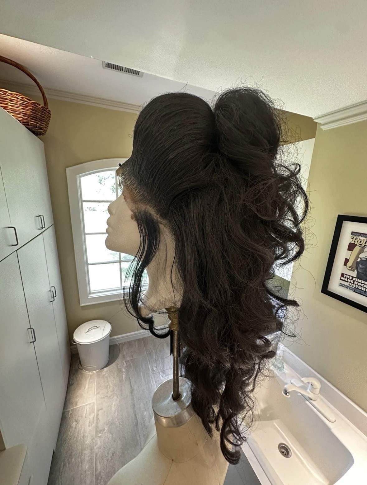 The Nanny Fran Fine Lace front Black Wig Costume The Nanny Fran Fine Lace front Black Wig Costume