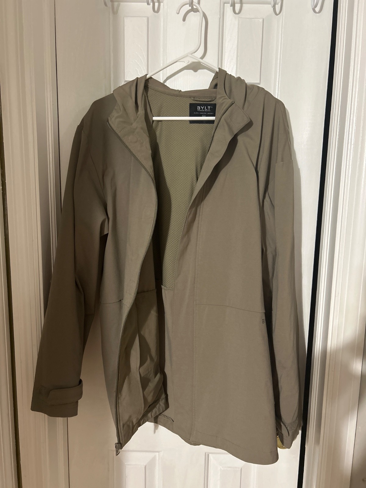 BYLT Elite + Shelter Jacket Men XXL Brown Full Zip Magnetic Snap Stretch Hooded