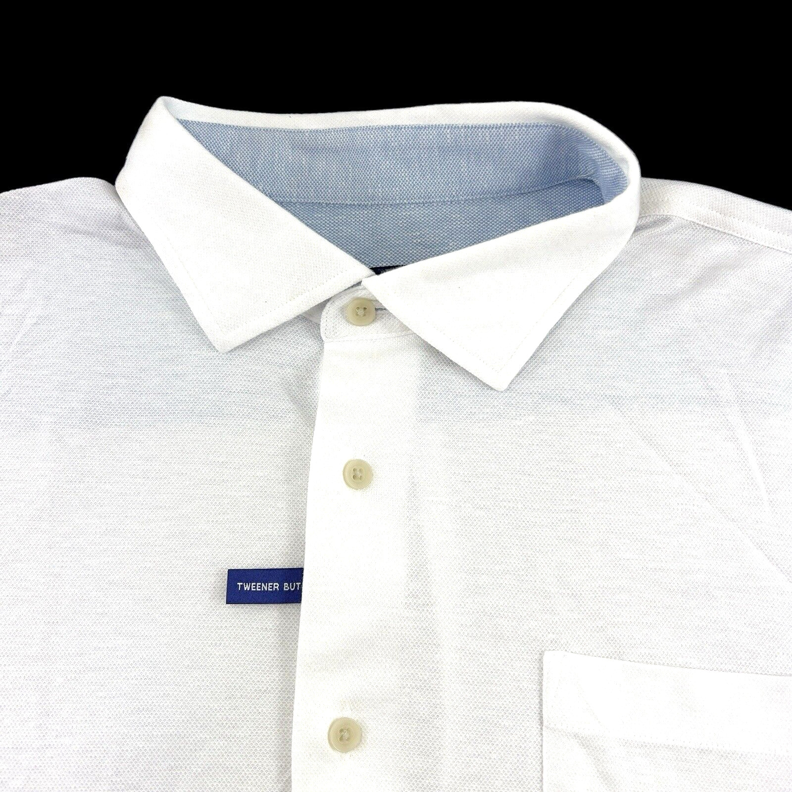 Johnnie O Hangin Out Long Sleeve Linen Blend Stretch Lightweight White Shirt MED