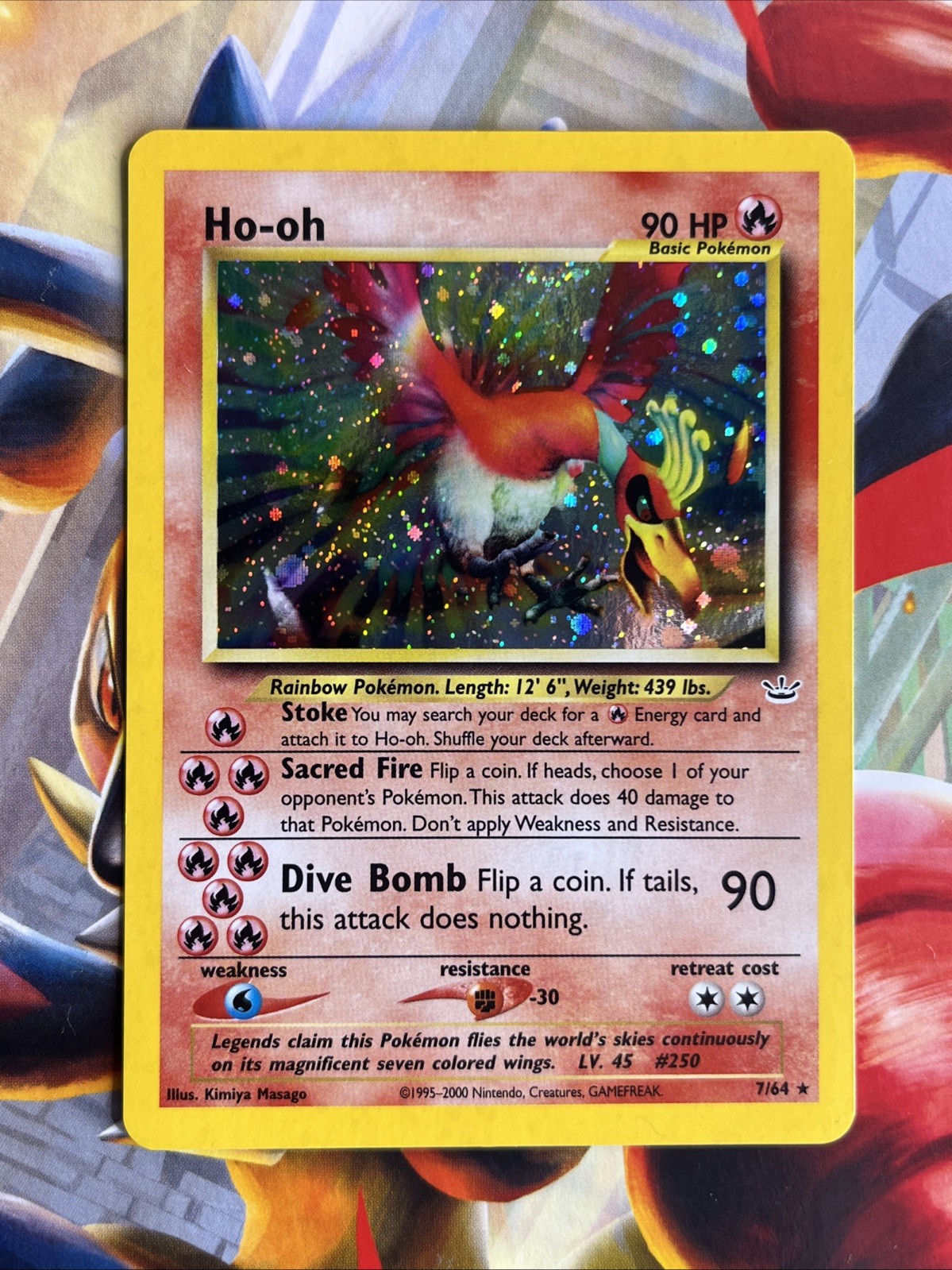 Pokémon Ho-Oh Double Holo Neo Revelation 7/64 Swirl NM Pokémon Ho-Oh Double Holo Neo Revelation 7/64 Swirl NM