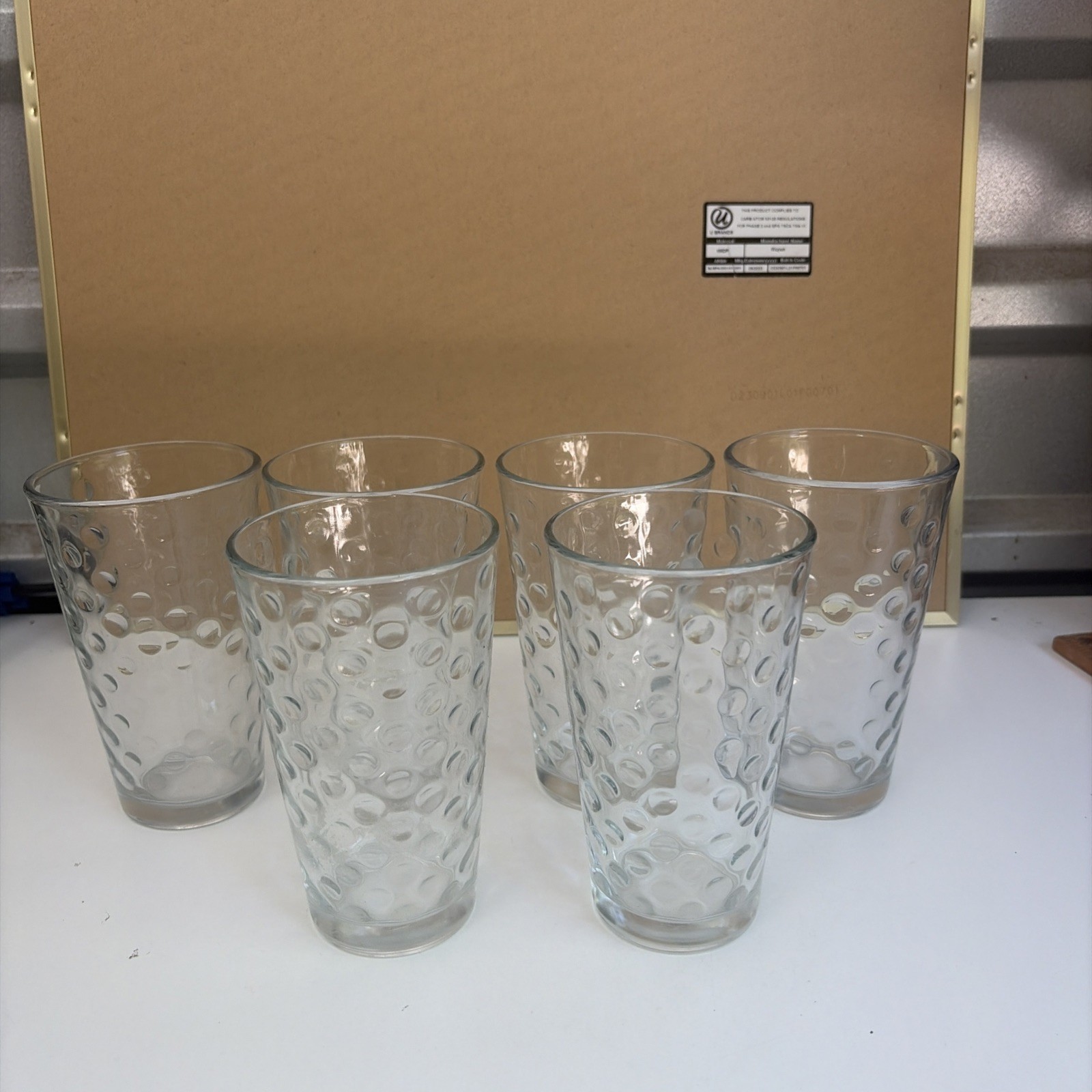 Vintage Libbey Glassware Coin Dot Tumblers Glasses Set of 6 weighted bottom 16oz