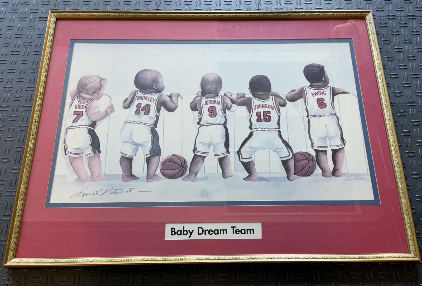Kenneth Gatewood “Baby Dream Team” Signed By Artist 32” X 20” w/ Custom Frame Kenneth Gatewood “Baby Dream Team” Signed By Artist 32” X 20” w/ Custom Frame