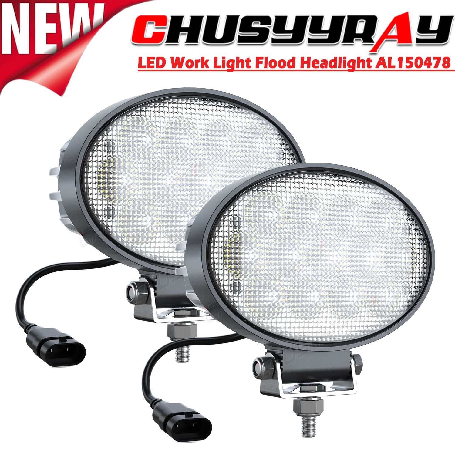 Oval 65W LED Cab/Fender Light Fits Deere 8120,8120T,8220,8220T,8320+ RE2332