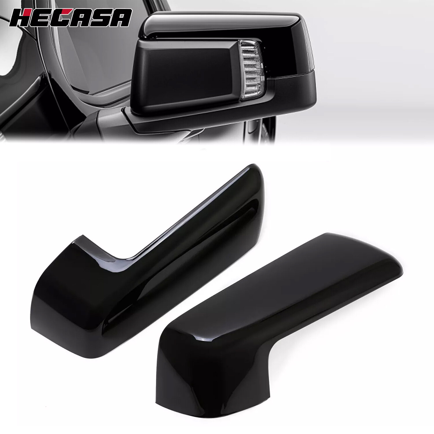 Pair Gloss Black Top Half Mirror Cap Cover For Chevy Silverado GMC Sierra 1500 Pair Gloss Black Top Half Mirror Cap Cover For Chevy Silverado GMC Sierra 1500