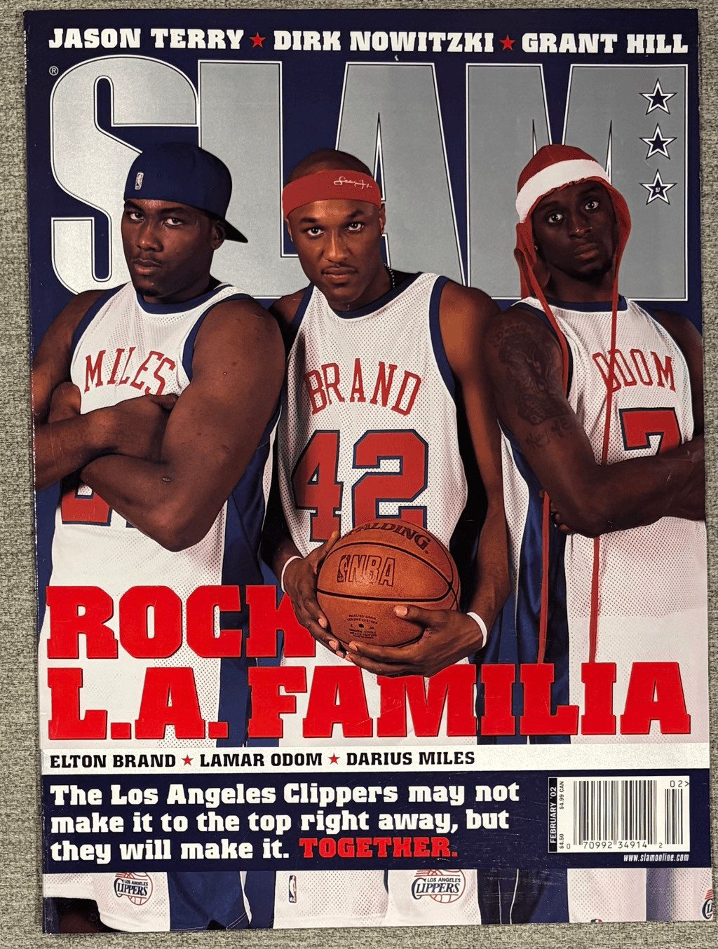 February 2002 issue (#57) of SLAM Magazine featuring Los Angeles Clippers player