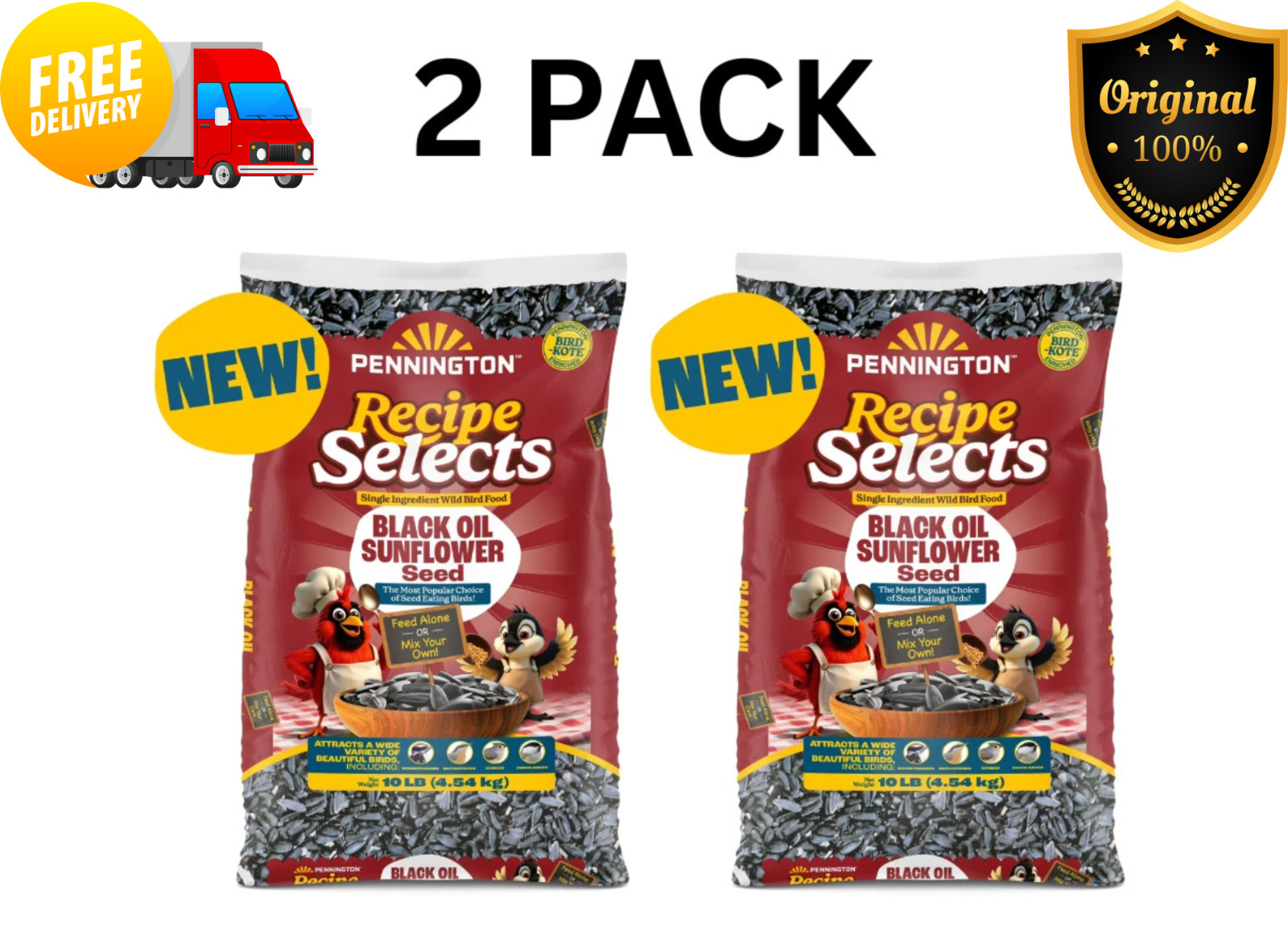 2 Pack Pennington Select Black Oil Sunflower Seed Wild Bird Food 10 lb Bags 2 Pack Pennington Select Black Oil Sunflower Seed Wild Bird Food 10 lb Bags