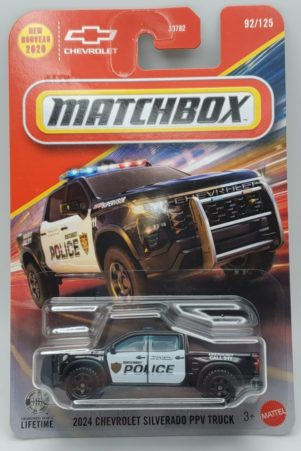 2026 Matchbox 2024 Chevrolet Silverado PPV Police Truck #92