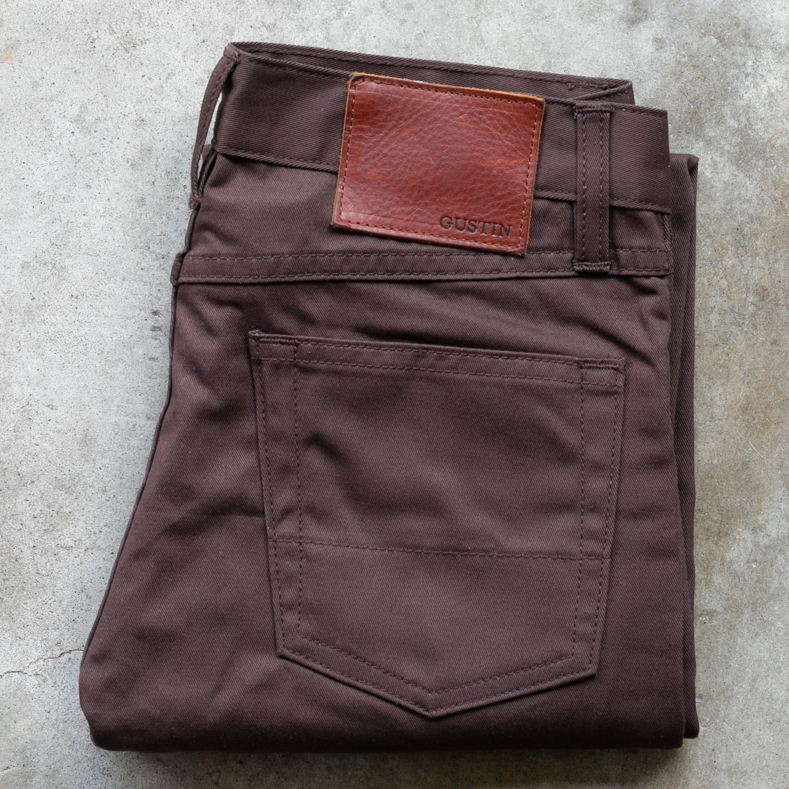 Gustin #436 Classic Twill Pants Men 30x32 Brown Straight 5-Pocket Button Fly USA
