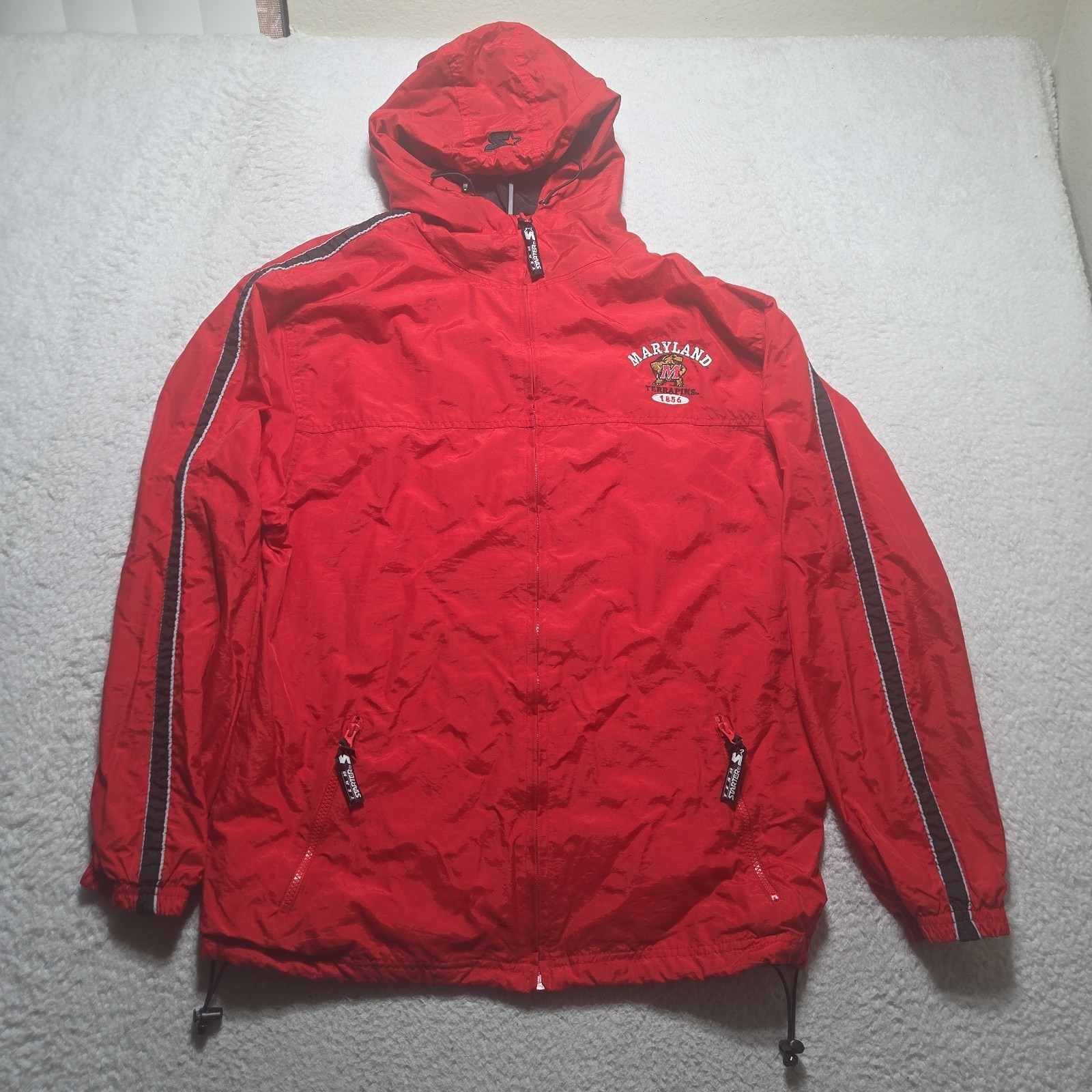 Vintage Starter Maryland Terps Football NCAA Windbreaker Jacket Men’s Size Large Vintage Starter Maryland Terps Football NCAA Windbreaker Jacket Men’s Size Large