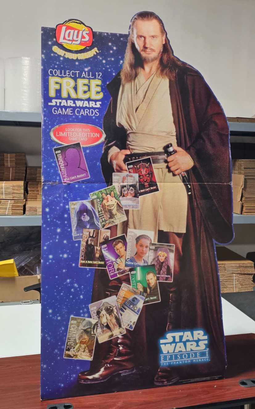 Qui-Gon Jinn Episode 1 1998 STAR WARS Lay\'s Standup Display NEW