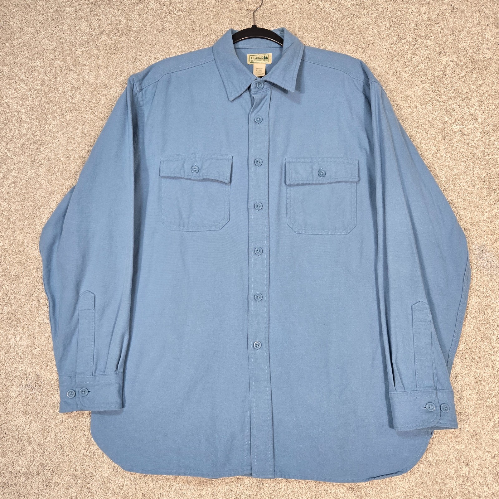 Vintage LL Bean flannel Shirt Mens Large Blue Chamois L.L. Bean Vintage LL Bean flannel Shirt Mens Large Blue Chamois L.L. Bean