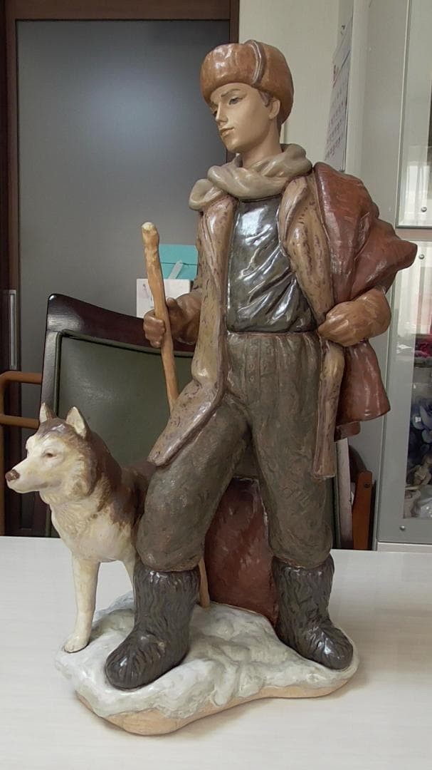 Rare Vintage Lladro Gres Figurine Arctic Explorer H38cm/L785 Retired