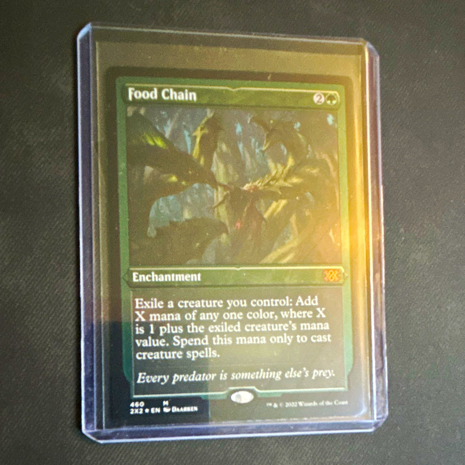 MTG Food Chain #460 Double Masters 2022 Mythic Foil Etched Green Eng MTG Food Chain #460 Double Masters 2022 Mythic Foil Etched Green Eng